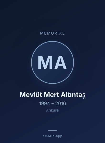 Memorial portrait of Mevlüt Mert Altıntaş