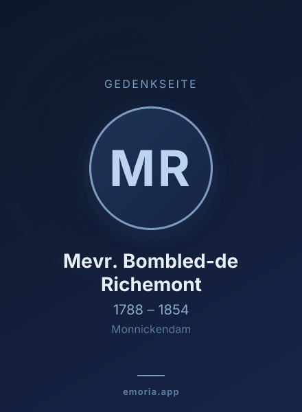 Gedenkportrait von Mevr. Bombled-de Richemont