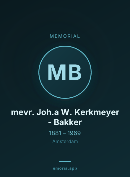 Memorial portrait of mevr. Joh.a W. Kerkmeyer - Bakker