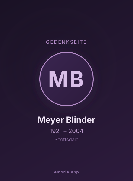 Gedenkportrait von Meyer Blinder