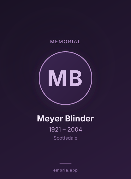 Memorial portrait of Meyer Blinder