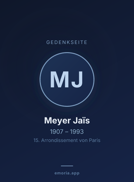 Gedenkportrait von Meyer Jaïs