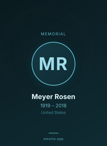 Memorial portrait of Meyer Rosen