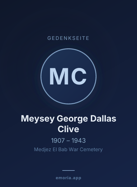 Gedenkportrait von Meysey George Dallas Clive