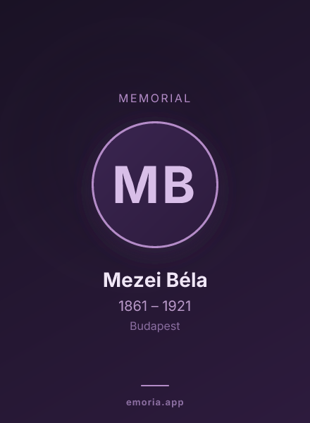 Memorial portrait of Mezei Béla
