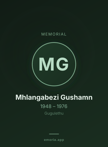 Memorial portrait of Mhlangabezi Gushamn