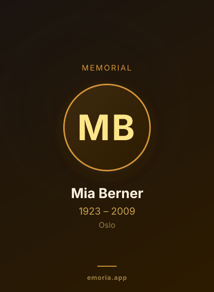 Memorial portrait of Mia Berner