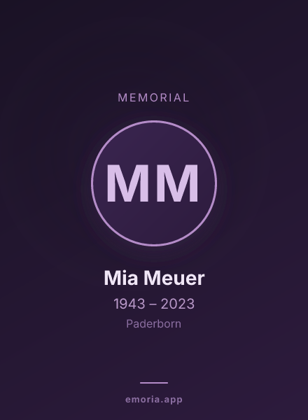 Memorial portrait of Mia Meuer