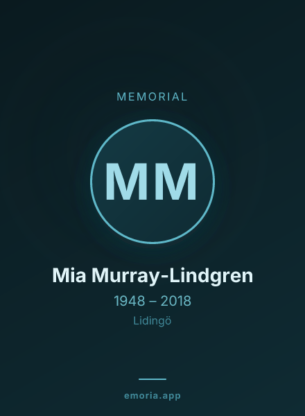 Memorial portrait of Mia Murray-Lindgren