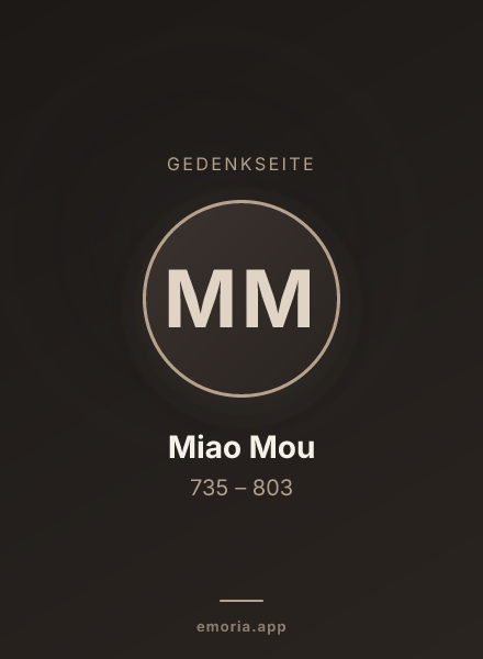 Gedenkportrait von Miao Mou