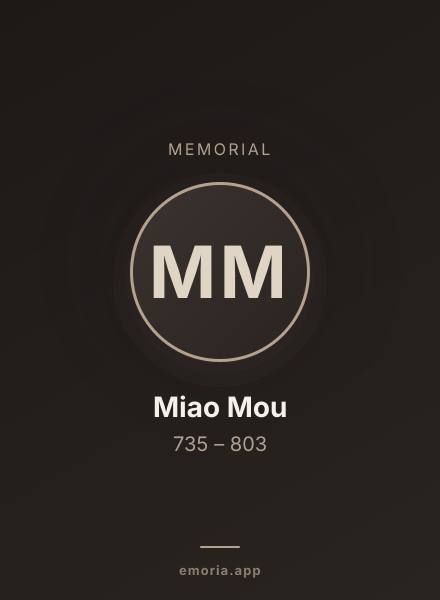 Memorial portrait of Miao Mou