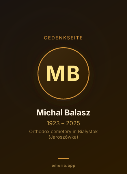 Gedenkportrait von Michał Bałasz