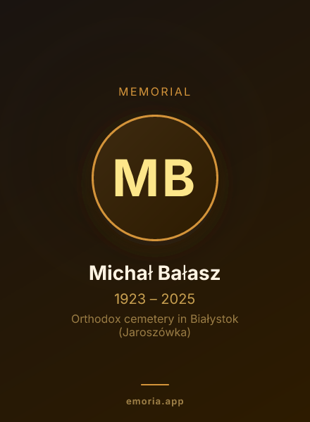 Memorial portrait of Michał Bałasz