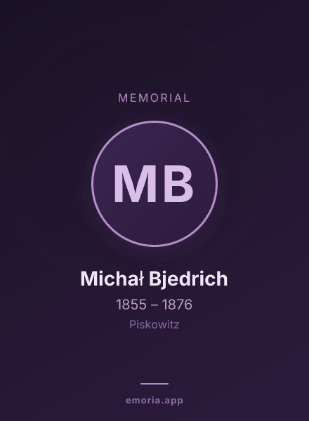 Memorial portrait of Michał Bjedrich