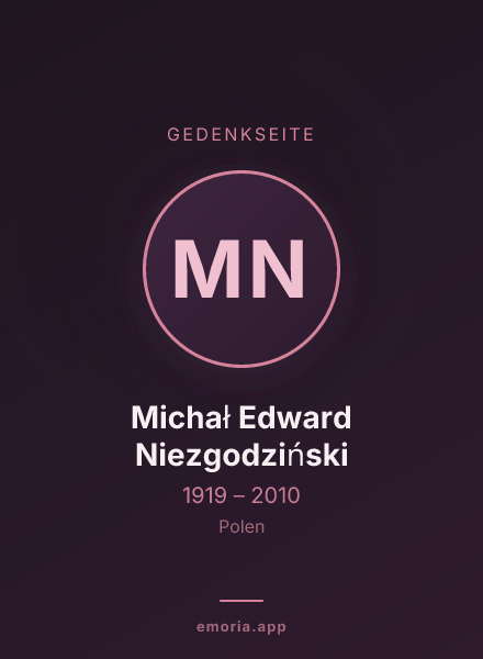 Gedenkportrait von Michał Edward Niezgodziński