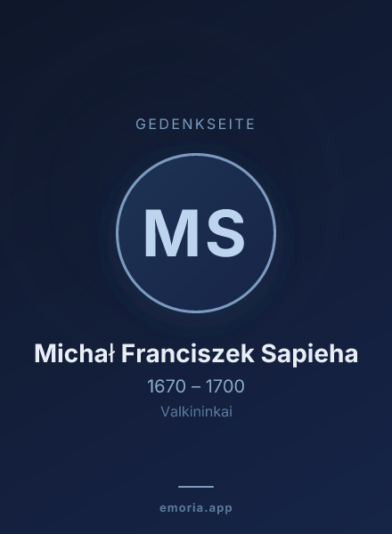 Gedenkportrait von Michał Franciszek Sapieha