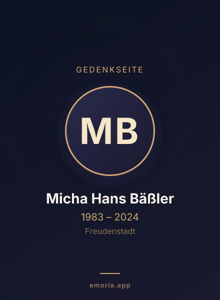 Gedenkportrait von Micha Hans Bäßler