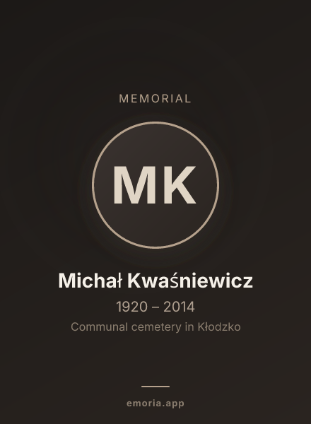 Memorial portrait of Michał Kwaśniewicz
