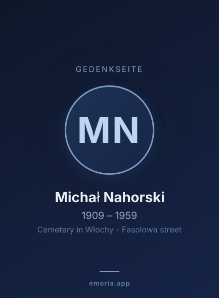 Gedenkportrait von Michał Nahorski