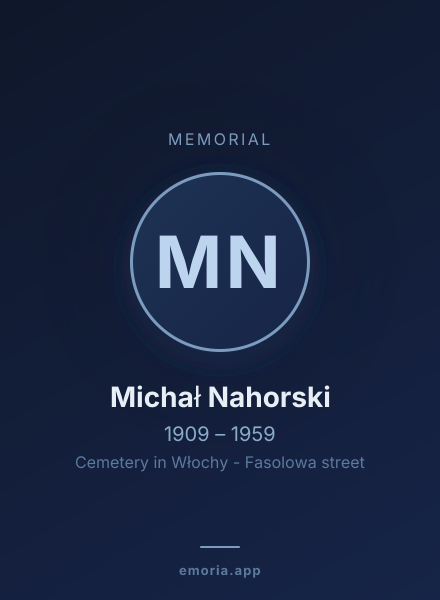 Memorial portrait of Michał Nahorski