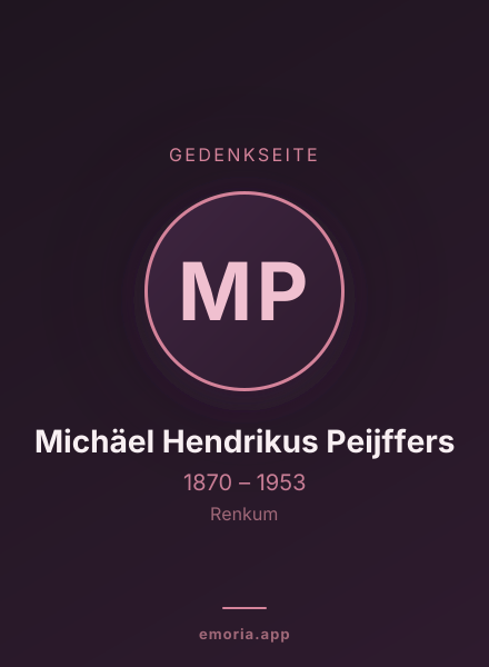 Gedenkportrait von Michäel Hendrikus Peijffers