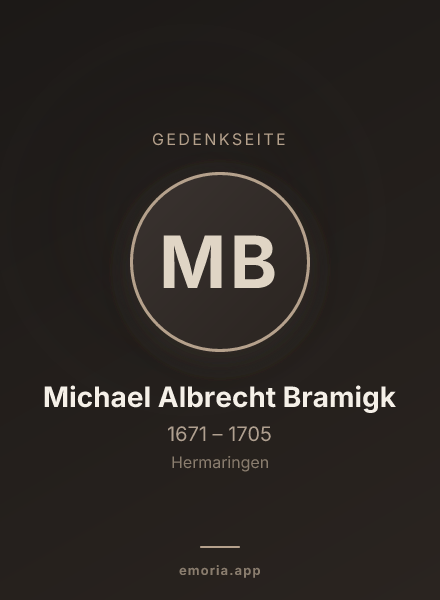 Gedenkportrait von Michael Albrecht Bramigk