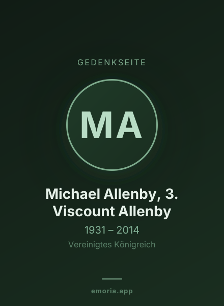 Gedenkportrait von Michael Allenby, 3. Viscount Allenby