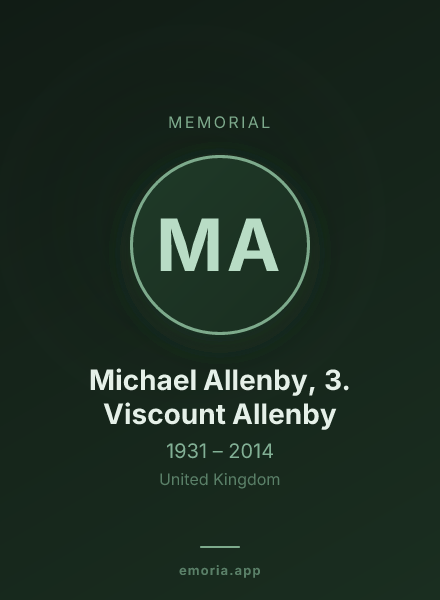 Memorial portrait of Michael Allenby, 3. Viscount Allenby