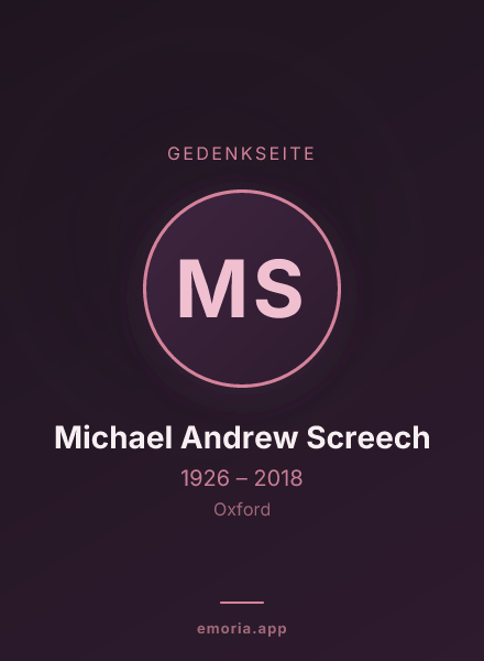 Gedenkportrait von Michael Andrew Screech