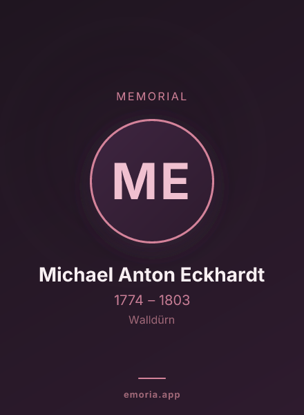 Memorial portrait of Michael Anton Eckhardt