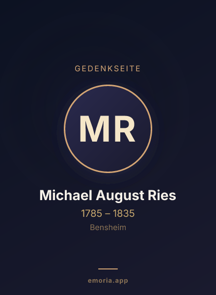 Gedenkportrait von Michael August Ries