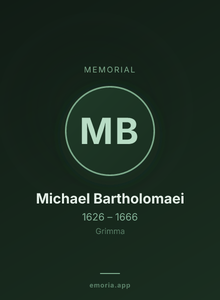 Memorial portrait of Michael Bartholomaei