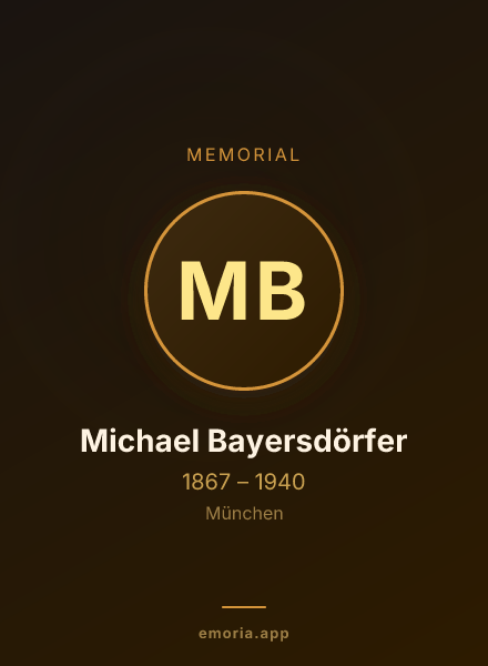 Memorial portrait of Michael Bayersdörfer