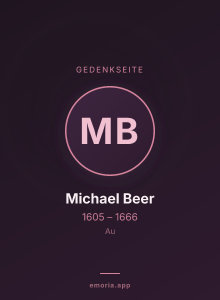 Gedenkportrait von Michael Beer
