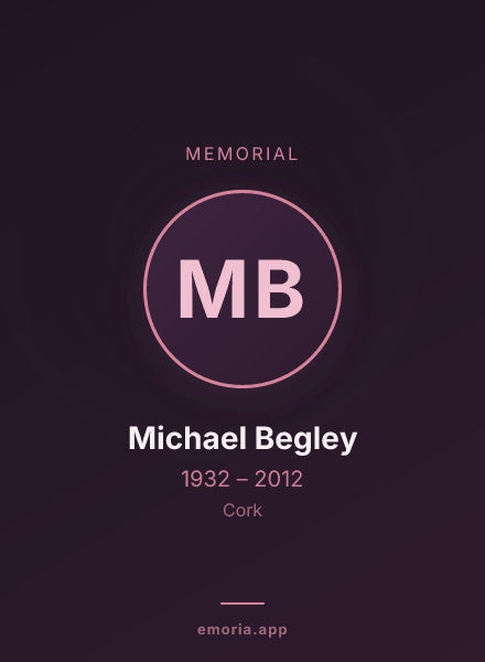 Memorial portrait of Michael Begley