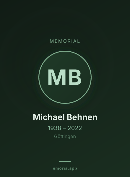 Memorial portrait of Michael Behnen