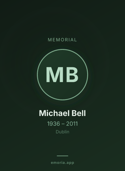 Memorial portrait of Michael Bell