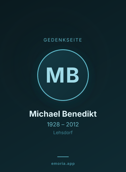 Gedenkportrait von Michael Benedikt