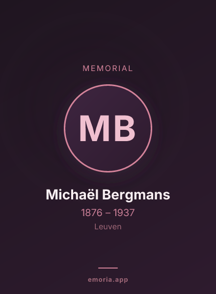 Memorial portrait of Michaël Bergmans