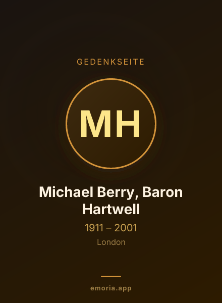 Gedenkportrait von Michael Berry, Baron Hartwell