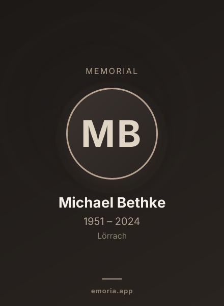 Memorial portrait of Michael Bethke