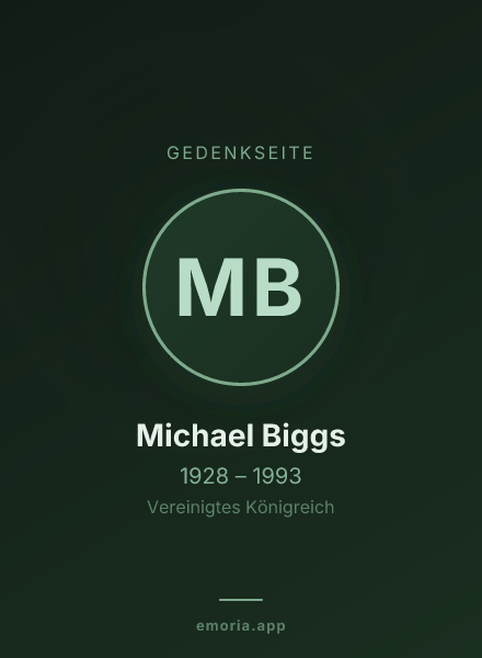 Gedenkportrait von Michael Biggs