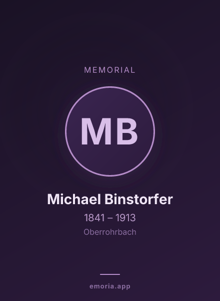 Memorial portrait of Michael Binstorfer