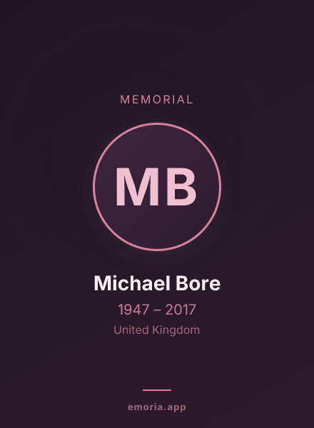 Memorial portrait of Michael Bore