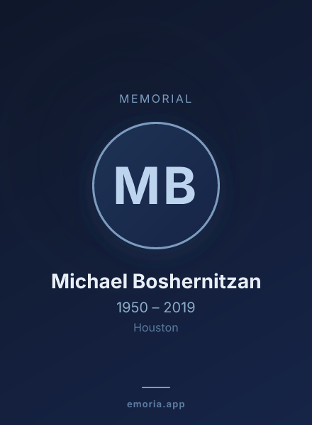 Memorial portrait of Michael Boshernitzan