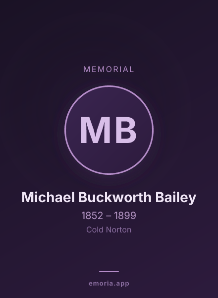 Memorial portrait of Michael Buckworth Bailey