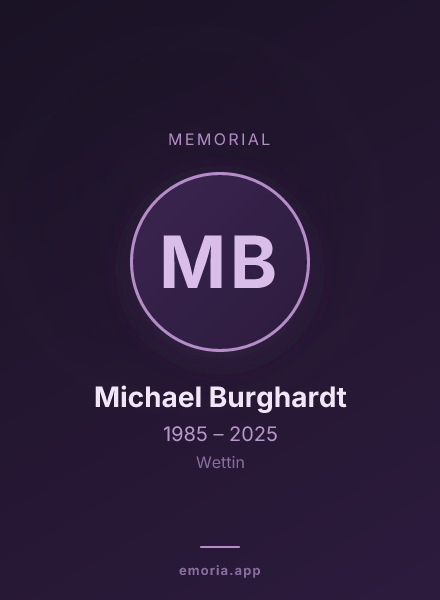 Memorial portrait of Michael Burghardt