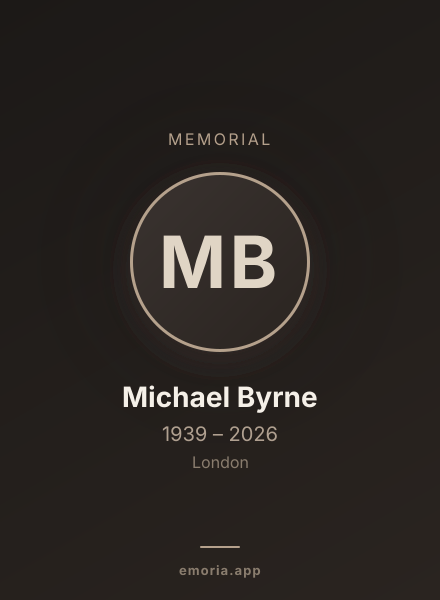 Memorial portrait of Michael Byrne