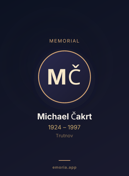 Memorial portrait of Michael Čakrt