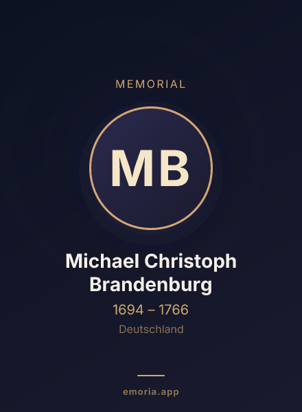Memorial portrait of Michael Christoph Brandenburg